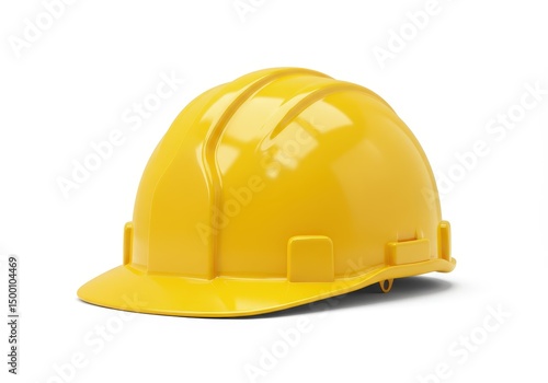Wallpaper Mural 3D Illustration of Yellow construction hard hat isolated on white background for safety use Torontodigital.ca
