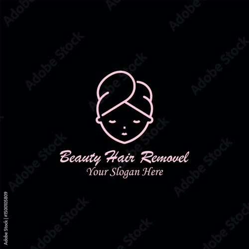 hair cutting and body hair removal logo design vector