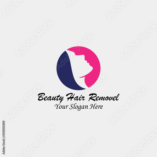 hair cutting and body hair removal logo design vector
