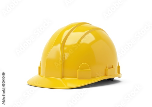 Wallpaper Mural 3D Illustration of Yellow construction helmet isolated on white background for safety purposes Torontodigital.ca