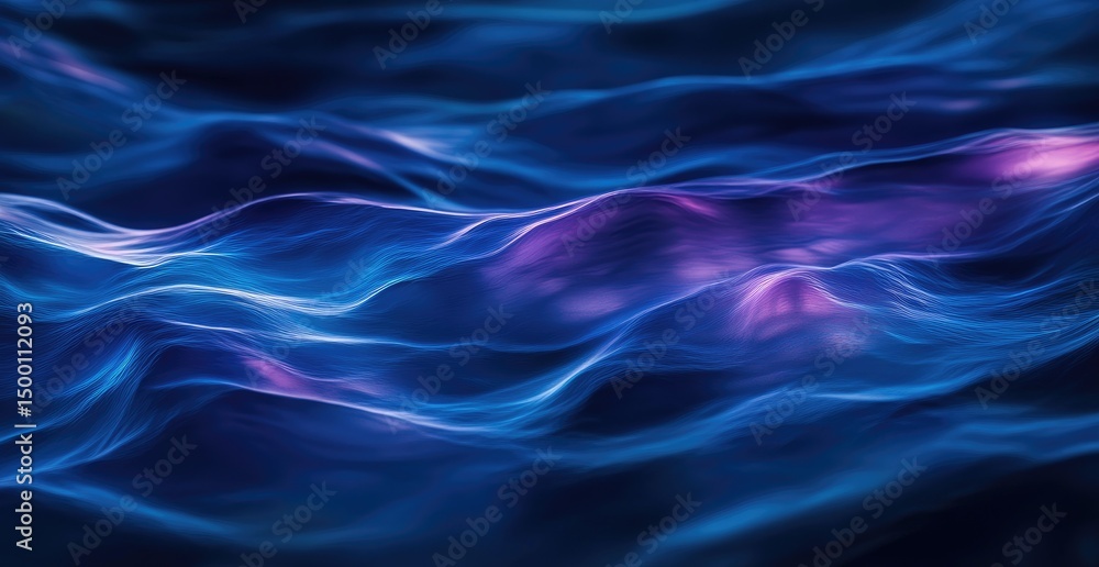 Abstract swirling, fluid shapes in deep blue and purple hues Abstract swirling, fluid shapes in deep blue and purple hues