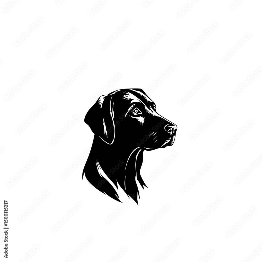 Fototapeta premium Minimalist Dog Head Silhouette - Clean Vector Logo 