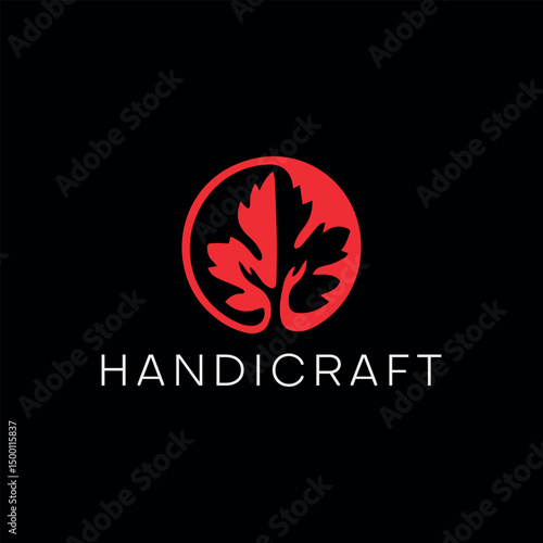 handicraft decoration store logo design vector