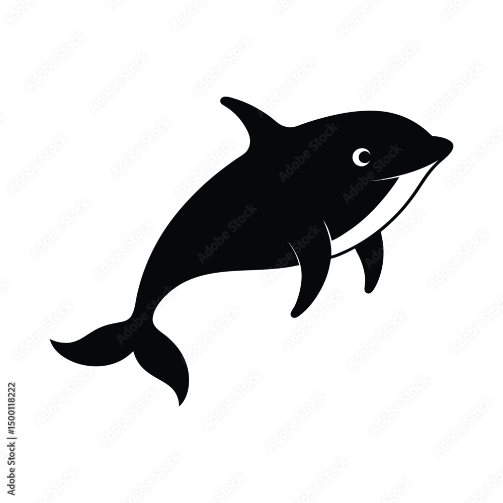 Fototapeta premium whale silhouette icon isolated on white background