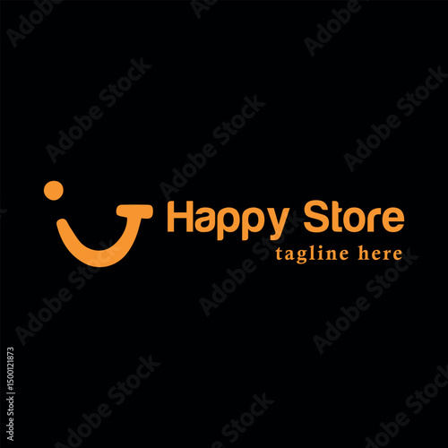 happy store logo design vector format