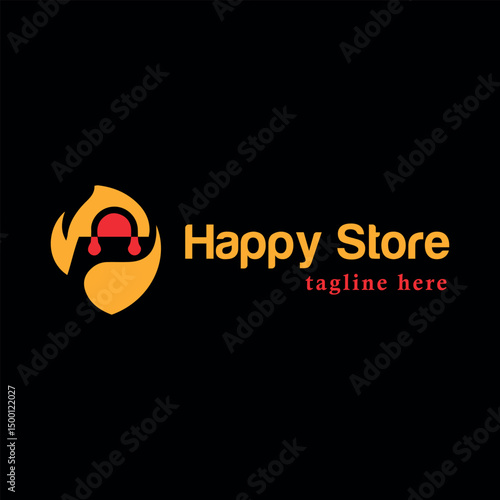 happy store logo design vector format