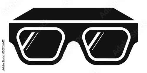 Augmented Reality Glasses Black and White Vector Art - Futuristic Tech Illustration