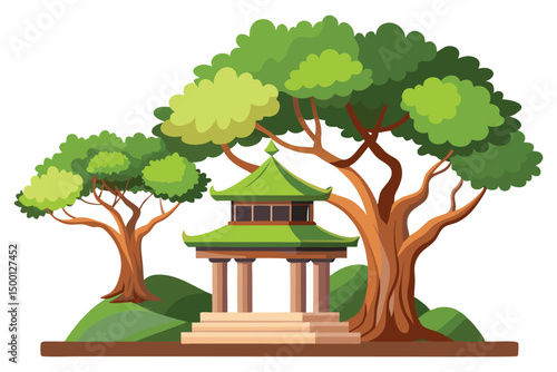 Tree near ancient temple