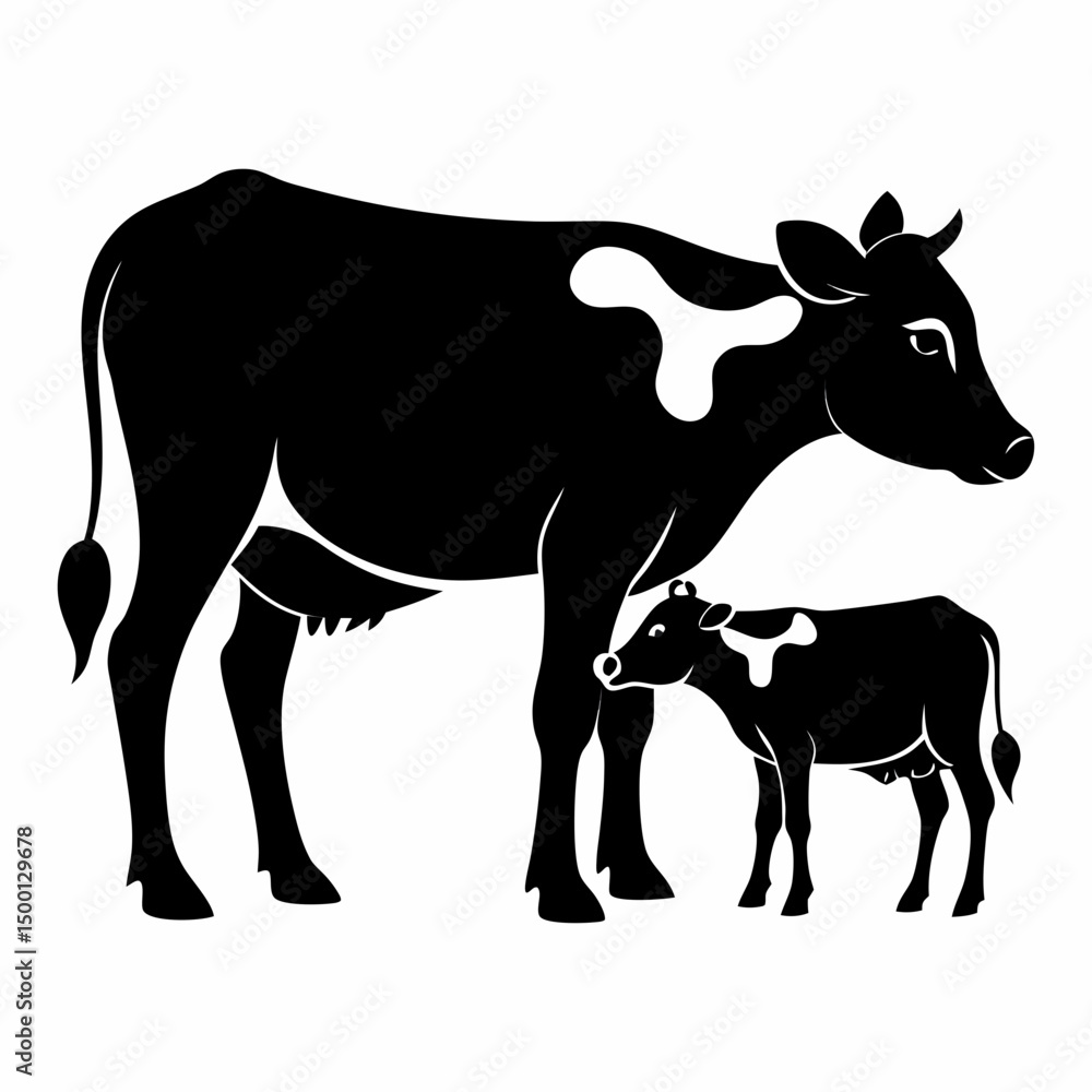 Fototapeta premium silhouette of a cow