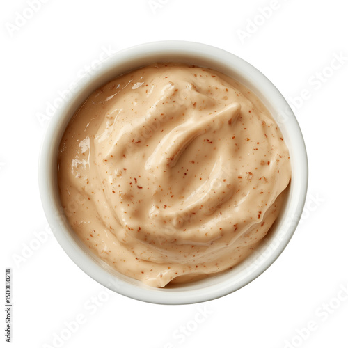 Chipotle Aioli in White Bowl Isolated on White Background
