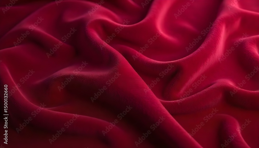 Velvet Fabric in Rich Burgundy with Soft Shadows and Plush Texture Velvet Fabric in Rich Burgundy with Soft Shadows and Plush Texture