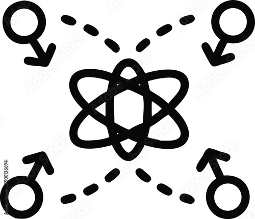 Atomic Structure and Male Gender Symbol Interconnections A Conceptual Illustration