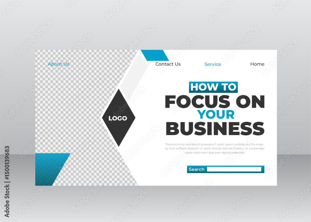 Fototapeta premium Modern Website Header & Corporate Homepage Design Featuring Clean Lines and Trust-Building Elements