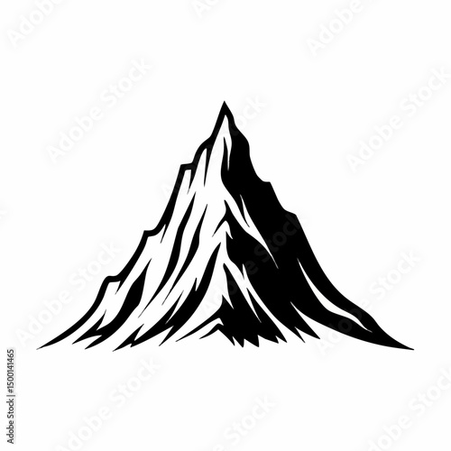 Vector Illustration of a Mountain Peak. Vector image