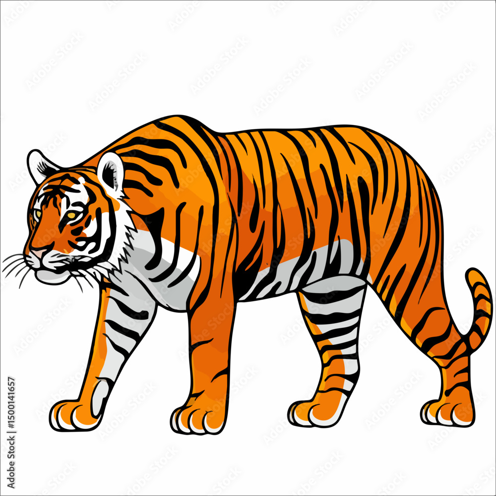 Obraz premium Tiger Vector Illustration. Vector image