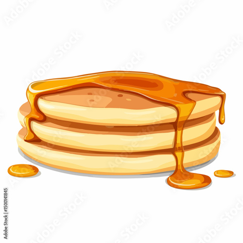 Stack of Pancakes with Syrup. Vector image