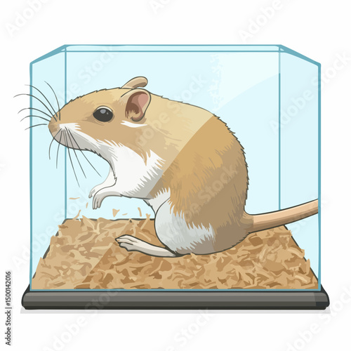 Rodent in Glass EnclosureVector image
