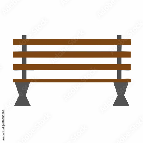 Park Bench Vector Illustration. Vector image