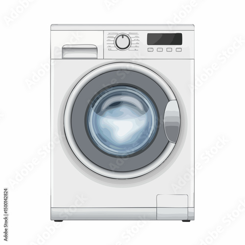 Front View of a Washing MachineVector image