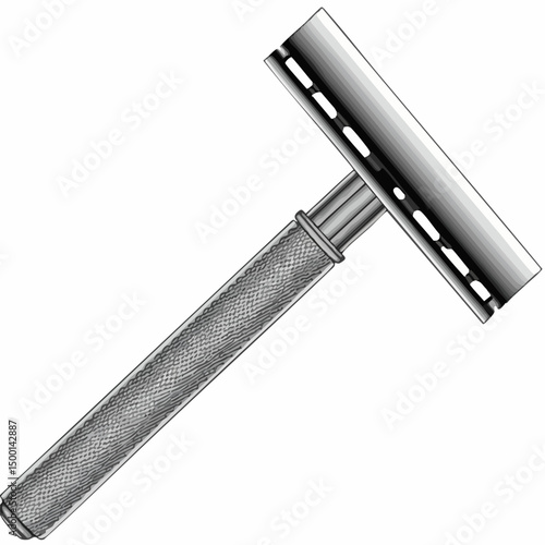 Double-edged safety razor illustration. Vector image