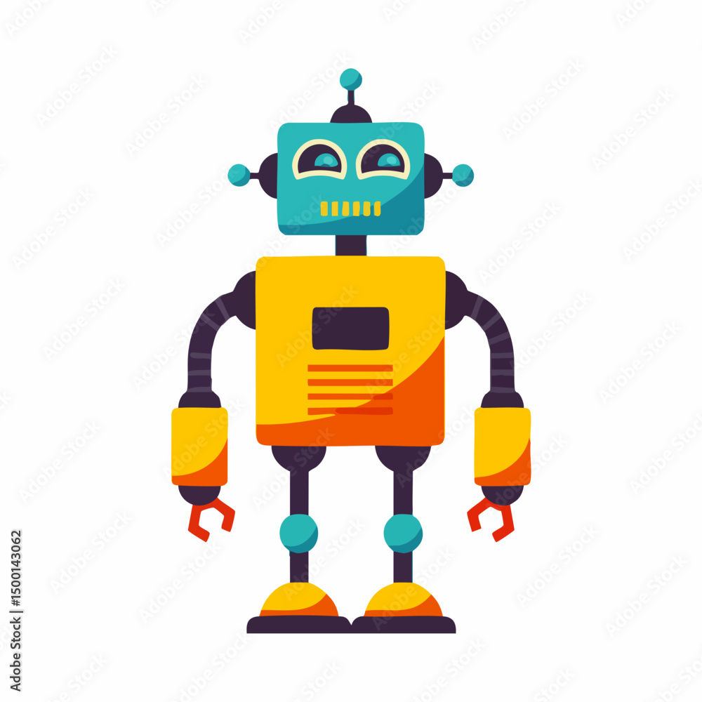 Fototapeta premium Cartoon Robot Illustration. Vector image