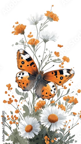 Floral butterfly illustration