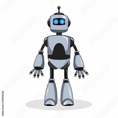 Anthropomorphic Robot Illustration. Vector image