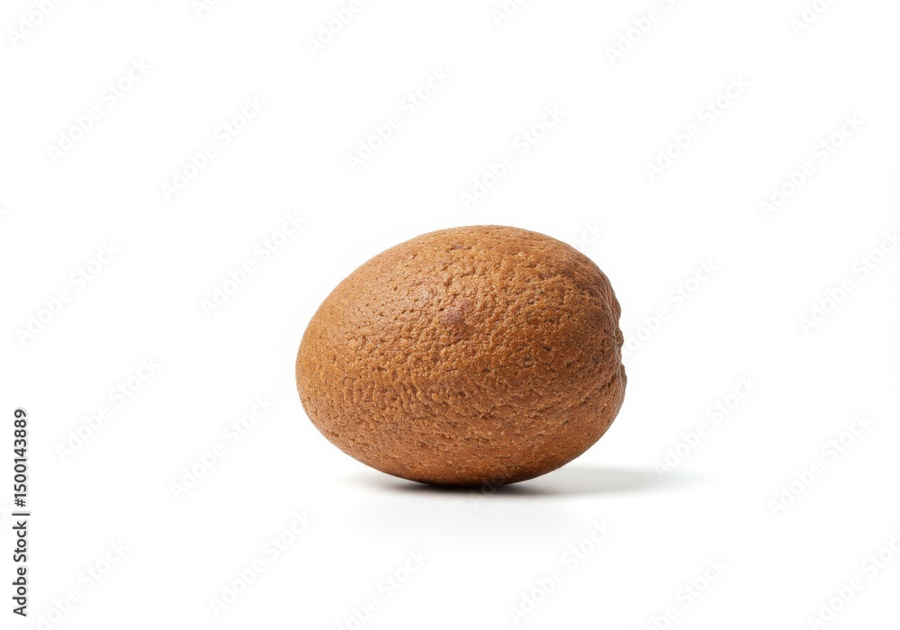 Fototapeta premium Single round brown gingerbread cookie isolated on white