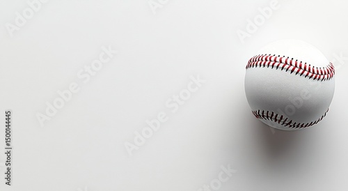 Classic Baseball Resting on a Clean Surface Showcasing Its Iconic White Leath...
