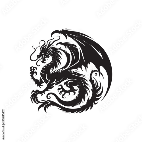 Wallpaper Mural Mythical Drgon Vector (1).eps Torontodigital.ca