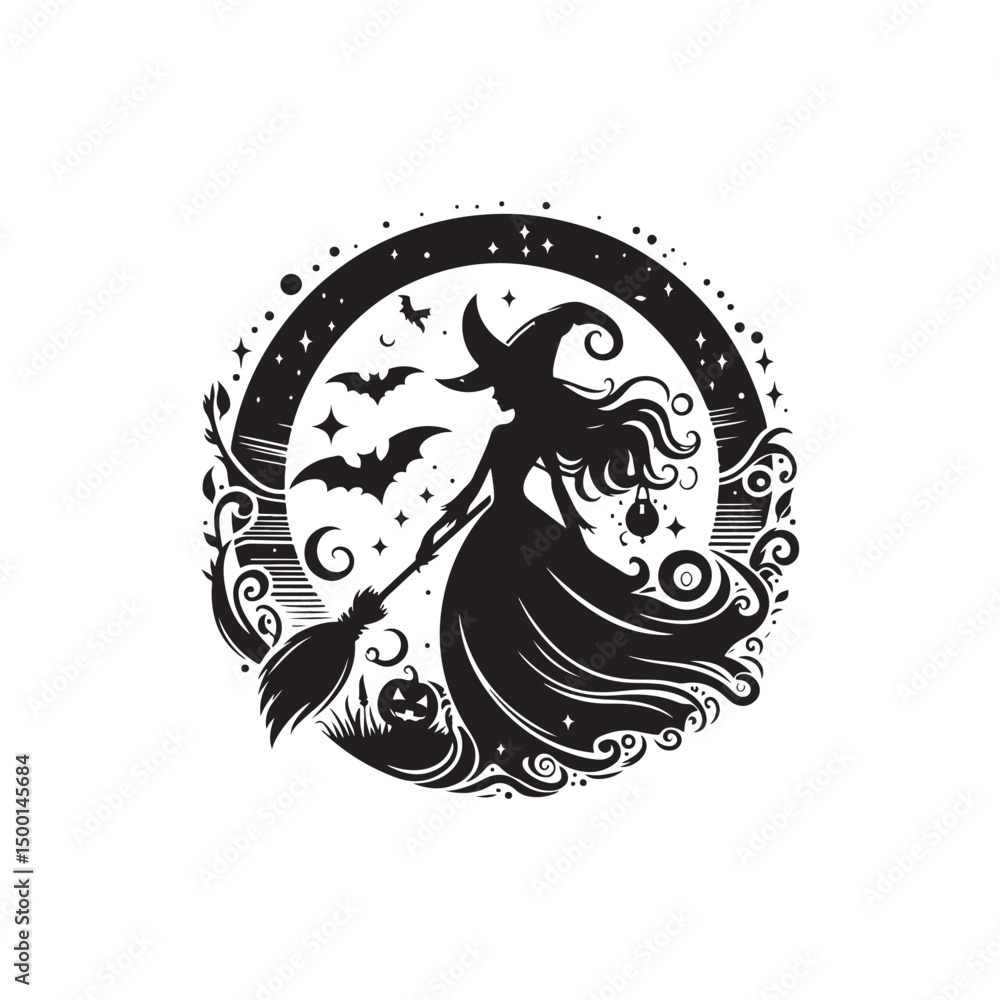 Fototapeta premium Witch Vector (2).eps