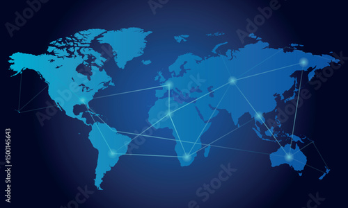 mapa mundial  con conexiones entre países