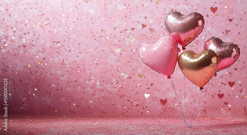 Heart-shaped Balloons Create a Festive Atmosphere for Celebrations and Romant...