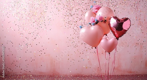 Heart-shaped Balloons Create a Festive Atmosphere for Celebrations and Romant...