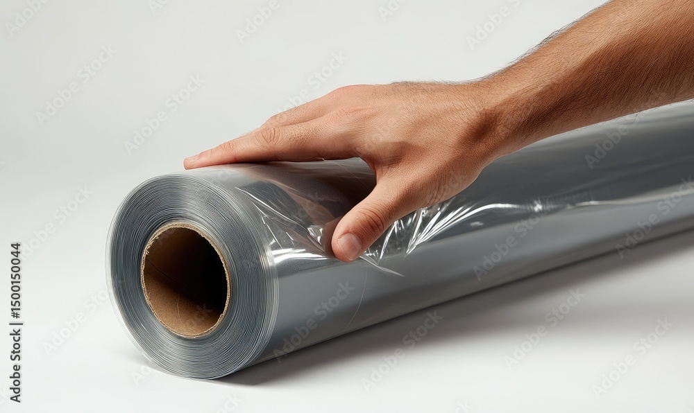 Fototapeta premium Durable stretch film with puncture resistance. AI generated illustration.