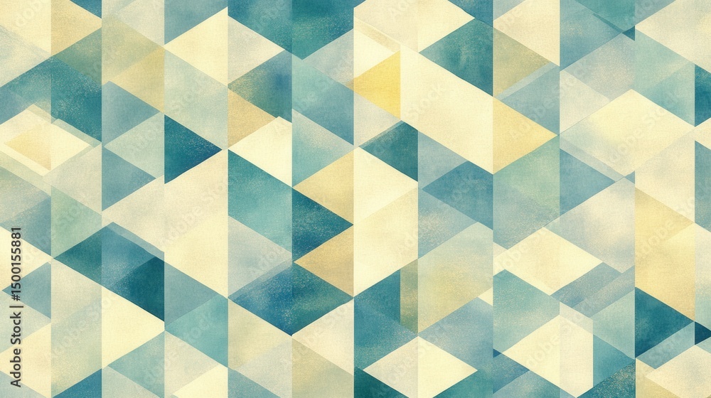 Abstract Geometric Triangle Pattern in Shades of Blue and Yellow Abstract Geometric Triangle Pattern in Shades of Blue and Yellow