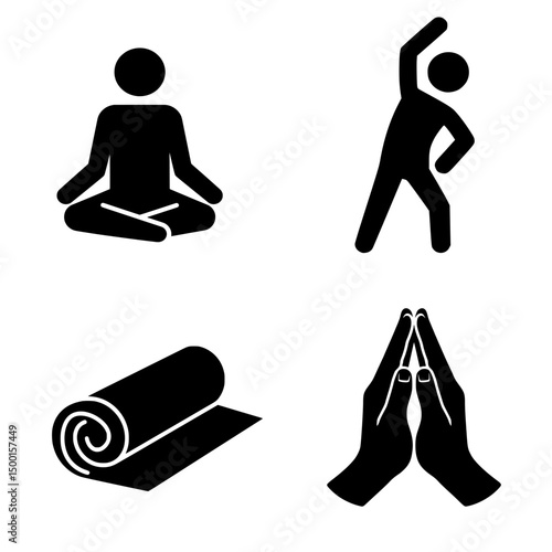 Yoga Mindful Movement Vector Icon Set