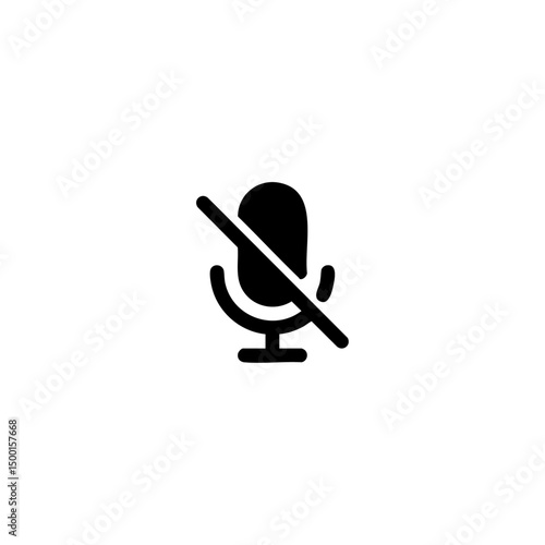 Muted microphone icon logo flat vector design