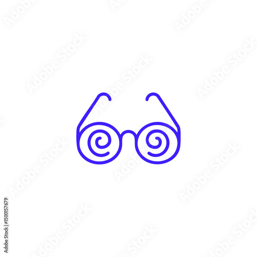 Hypnotize glass icon logo flat vector design
