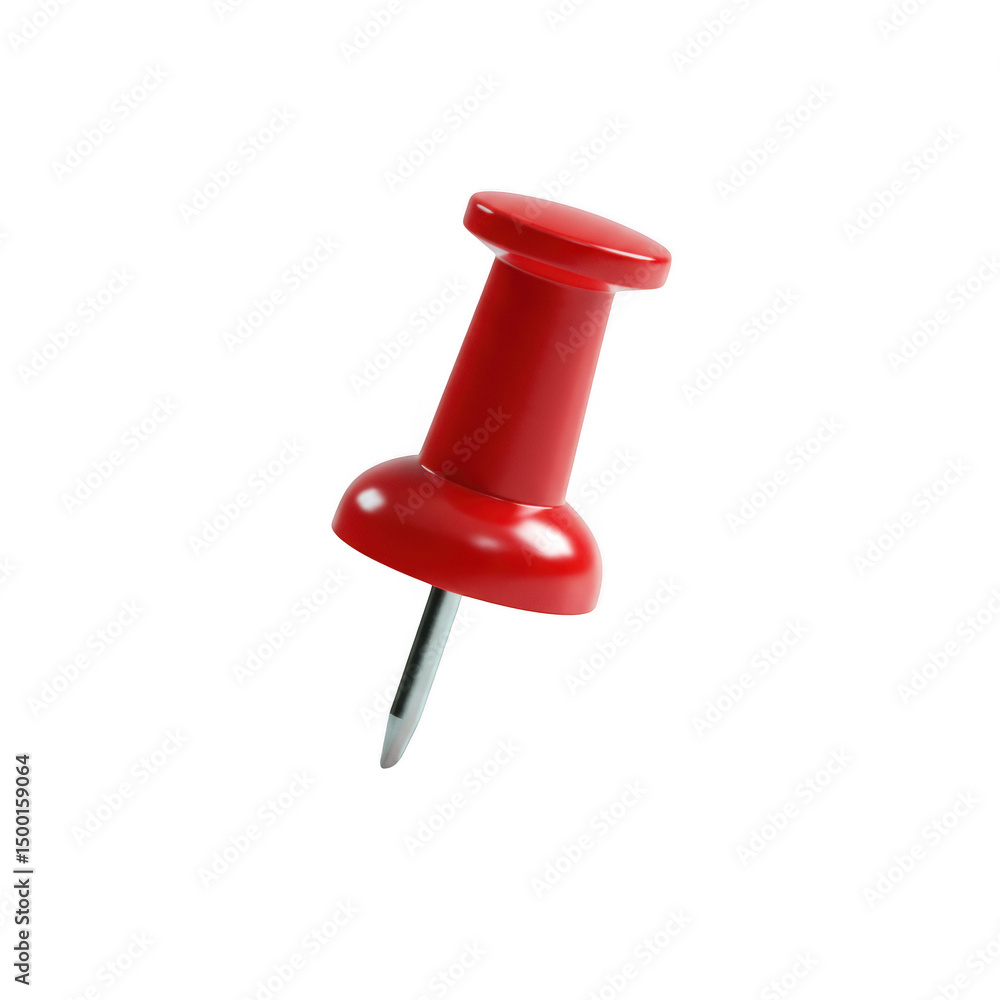 Red push pin isolated on transparent background Red push pin isolated on transparent background