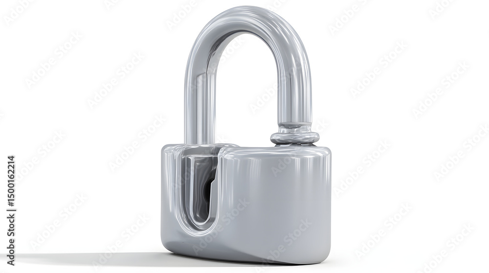 Close-up of a shiny, chrome padlock symbolizing security and protection. Close-up of a shiny, chrome padlock symbolizing security and protection.