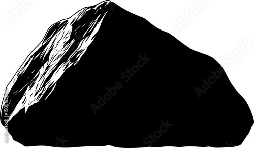 monochrome geology illustration of a rock
