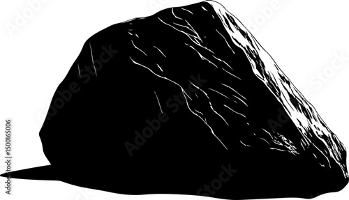 monochrome geology illustration of a rock