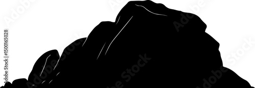 monochrome geology illustration of a rock