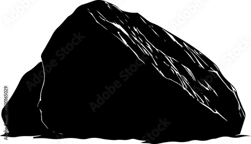 monochrome geology illustration of a rock