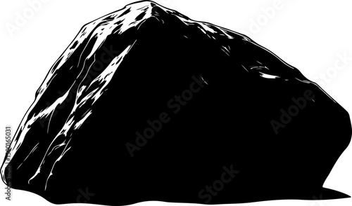 monochrome geology illustration of a rock