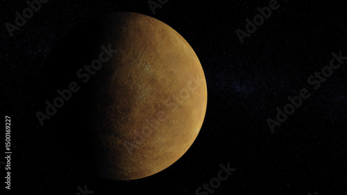 Venus in space orbiting 4k textured