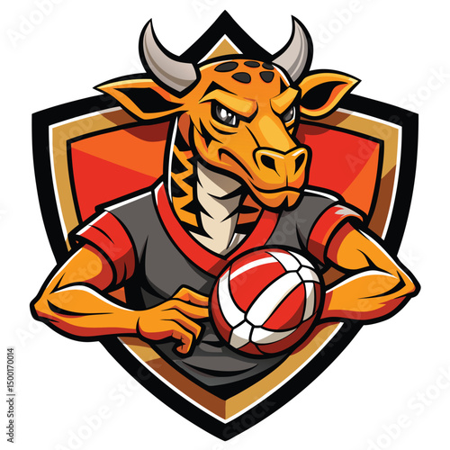 A funny cartoon soccer ball mascot, an illustration of a sporty lion football player character