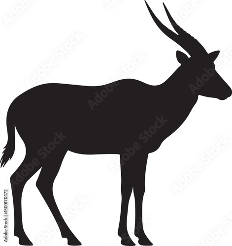 Antelope vector silhouette on white background