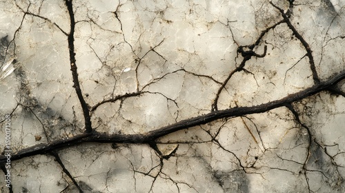 Tree branch with a lot of moss and dirt on it. The branch is white and black